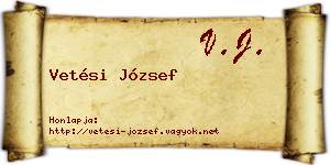 Vetési József névjegykártya
